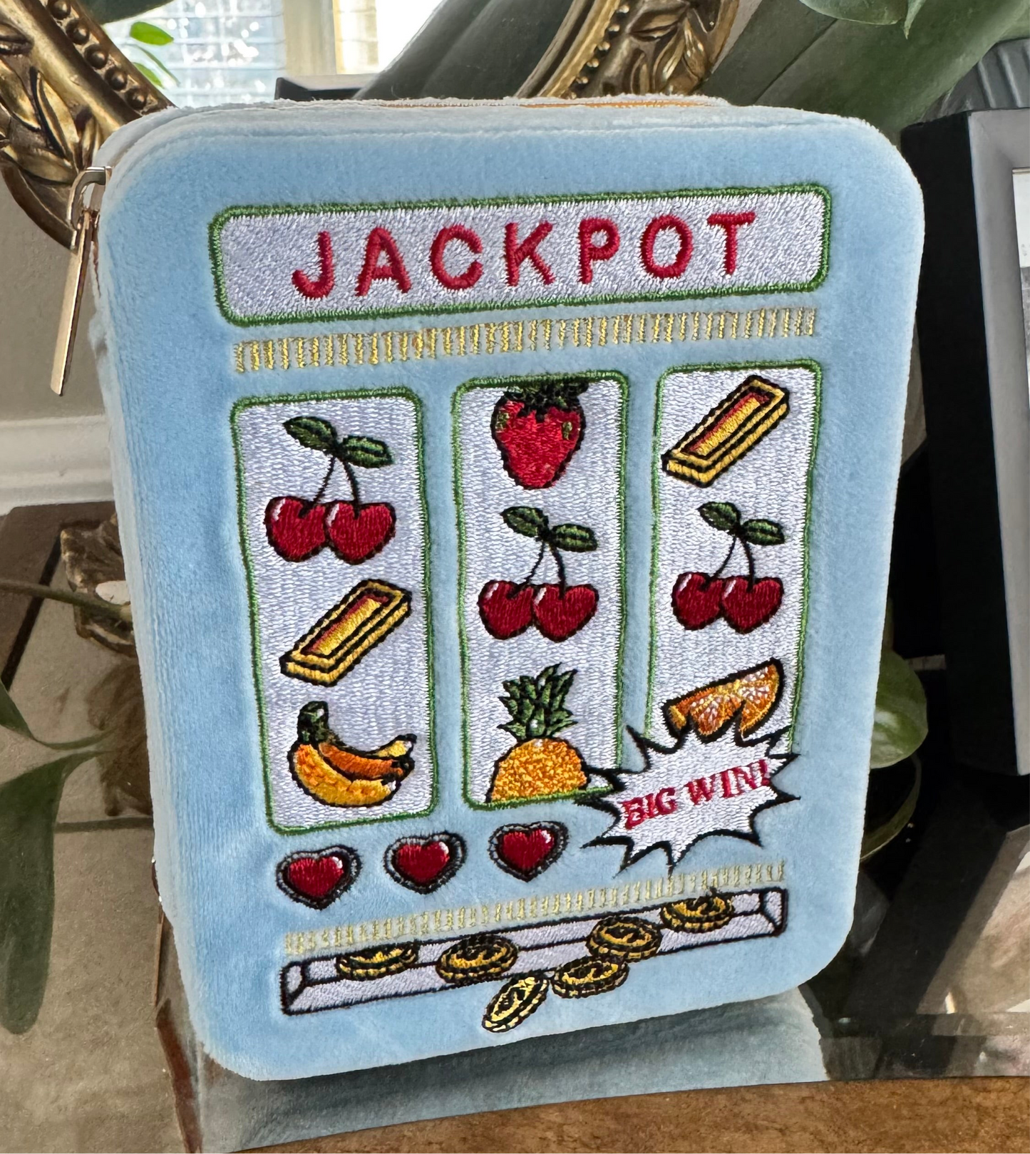 Velvet Trinket Case - Jewelry Zip Case I Travel Organizer- Jackpot - Martini - Sardines in a Can